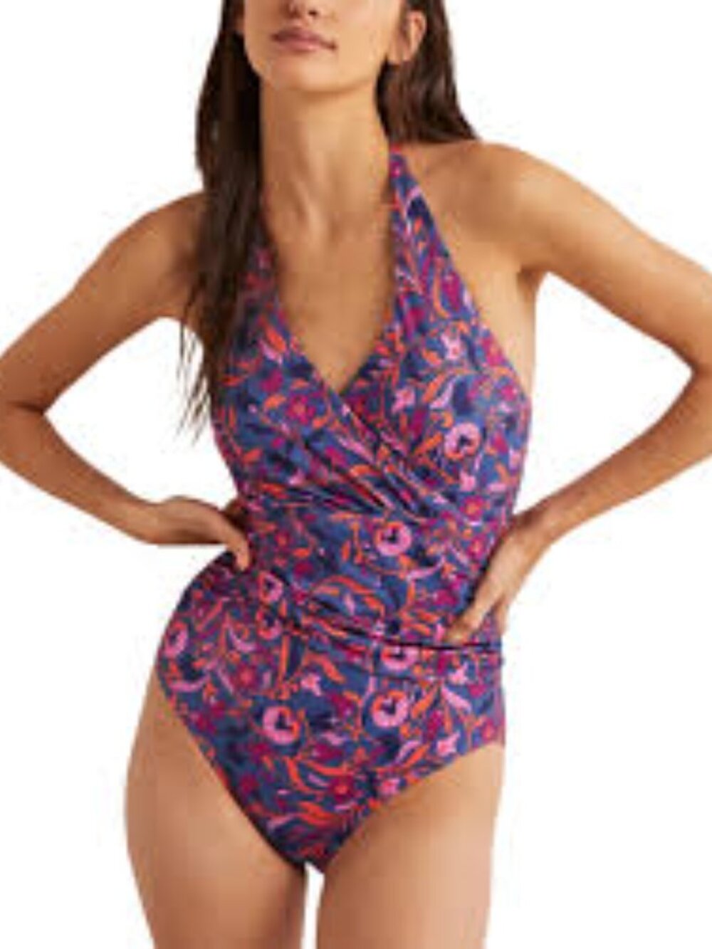 BODEN - Levanzo Ruched Halter One-Piece Swimsuit